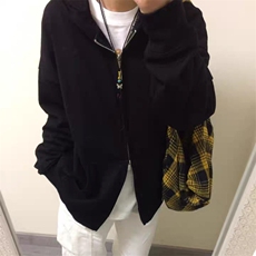 抖音得物高品质二开350克秋冬双头双拉链卫衣开衫外套W74，男装卫衣，电商A486-1