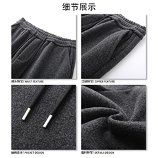 秋冬款美拉德潮感加厚休闲裤舒适时尚个性设计感长裤K674TP48控88，男装休闲裤，电商A102B