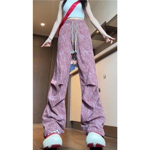 秋季新款潮流花色褶皱灯芯绒宽松休闲裤B315-K24299-特p35控68图片