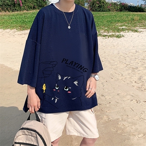 Q11129-P30 春夏季七分袖t恤男大码五分袖男短袖中袖图片