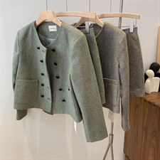 含毛套装，女装职业装，素妮