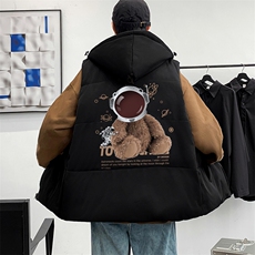 新款秋冬棉衣马甲潮流宽松加厚保暖背心青少年男装MF05P68控98，男装棉衣，电商A086