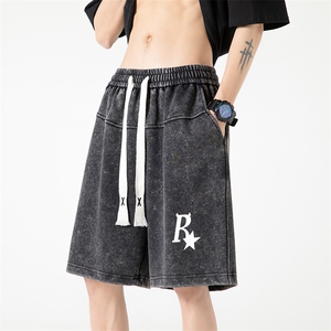 来袭！320重磅水洗做旧春夏新款拼接短裤休闲裤XD22909-P45图片