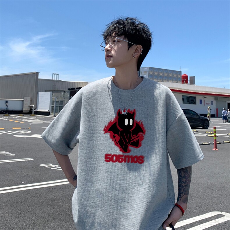 量大优！供视频！港风华夫格短袖T恤半袖男HT240-特P18,男装T恤,电商B367