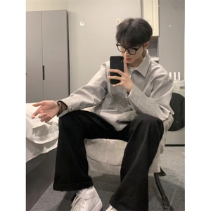706-1-JK320-P95 秋季复古男士重磅做旧夹克情侣休闲短款外套图片