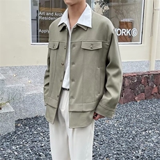 潮流男小众翻领夹克衫秋新款商务休闲上衣青年百搭外套HHA18P52，男装夹克，星座1013-5