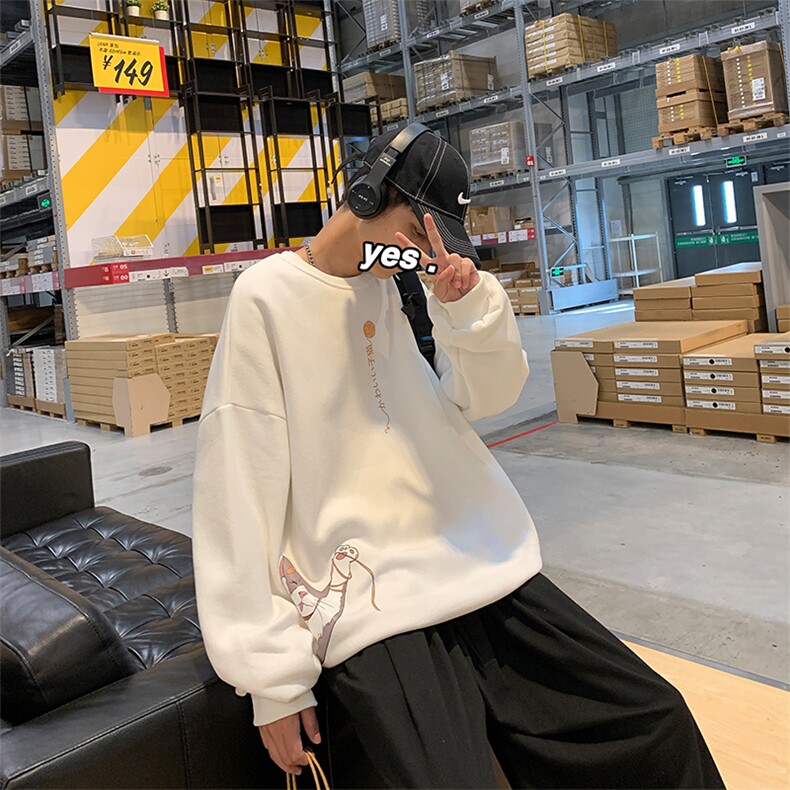S6013-P35春季圆领卫衣男大码韩版宽松长袖外套男,男装卫衣,电商A040