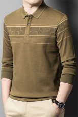 Y3329钱塘2020-2中年男士秋装新款薄款商务休闲简约T恤货稳P61，男装T恤，钱塘207-2