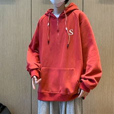 港风秋款男连帽拉链卫衣S字母刺绣休闲夹克外套WY024P50，男装卫衣，星座1013-1