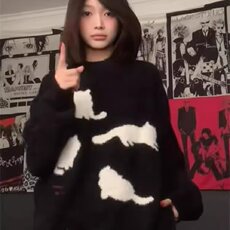 MM112-P65冬季新款毛衣青少年韩版刺绣棉衣羊羔绒港风外套，女装针织衫/毛衣，星座617A-2