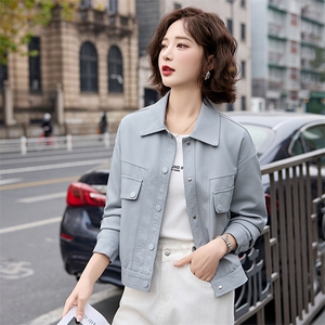 短款皮衣外套女春秋2025新款小个子酷飒气质休闲洋气PU皮夹克上衣图片