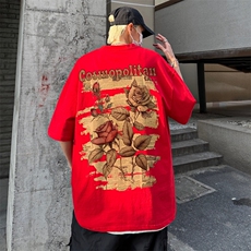 XZ517A-BK3026-P28大码男装2023原创涂鸦简约潮流情侣T恤重磅，男装T恤，星座517A