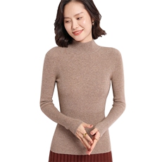 秋季新款修身内搭长袖打底针织衫短款羊毛衫，女装羊毛衫，耀日羊绒