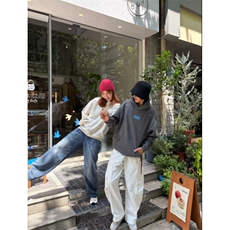 5351-P50原版刺绣袖窿口袋压线后包领情侣风连帽卫衣，女装卫衣/绒衫，星座617A-2