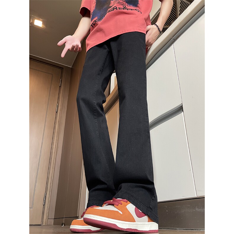 低角度弹力高品质牛仔长裤子男美式水洗基础净版修身微喇牛仔裤G,男装牛仔裤,星座910