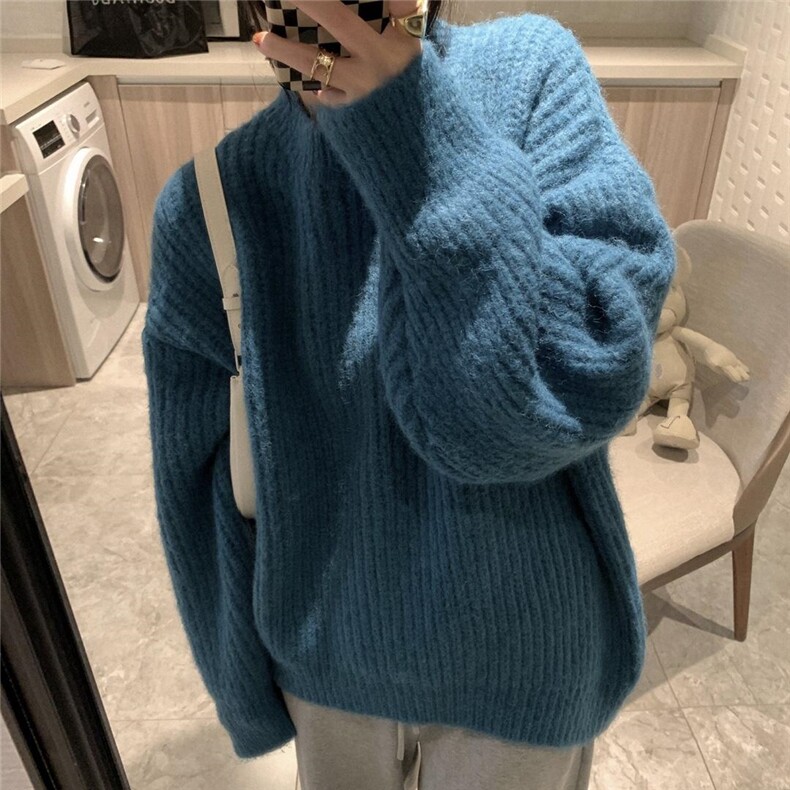 多色慵懒毛衣，女装针织衫/毛衣，XTZ style