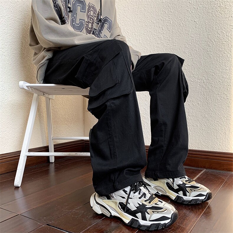 B221美式ins高街小众多口袋拉链弹力休闲工装裤LK23003-P70控98,男装休闲裤,电商B221