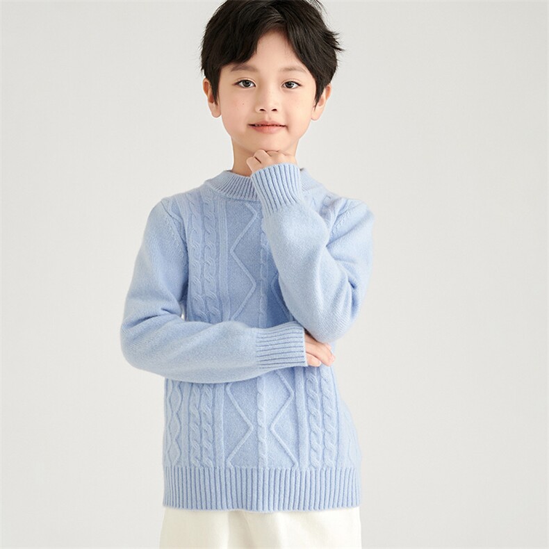 羊毛高品质儿童毛衣男女童保暖针织衫秋冬必备，童装儿童羊毛衫，鑫贝羊绒