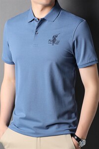翻领短袖T恤男2023夏季新款商务休闲透气凉感polo衫时尚百搭男装图片