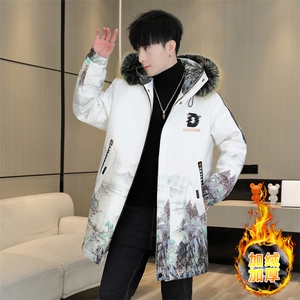 男士连帽外套冬季加绒加厚夹克加厚撞色大毛领棉衣男MY1717-P98,超短外套里面搭配什么好看图片