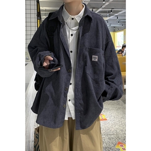 秋装 灯芯绒外套长袖衬衫宽松衬衣情侣男女学生中性潮 H202/P45图片