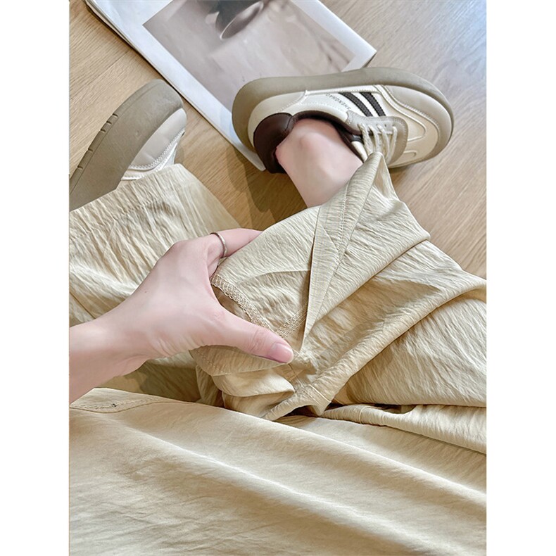 特大码肌理感冰丝薄款休闲裤长裤男宽松百搭情侣裤K955P65图片