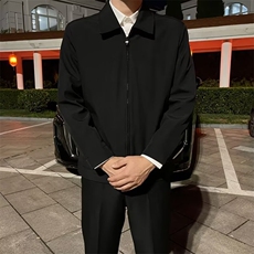 春秋季大码胖子行政商务休闲拉链外套夹克衫男士同款夹克高级感，男装夹克，星座601-1