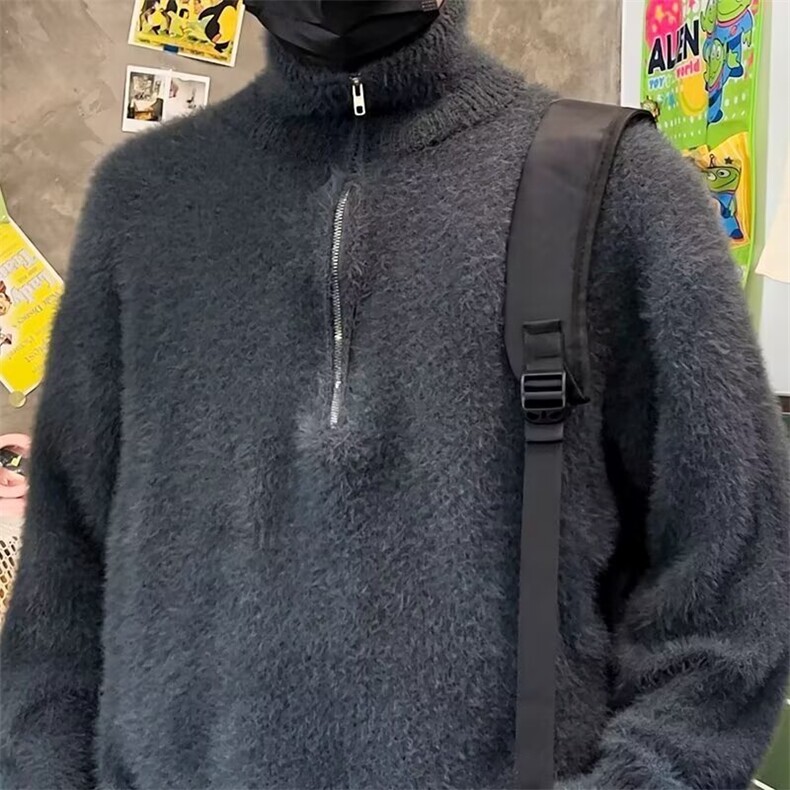 B359P55秋冬男装高领毛衣打底衫时尚宽松图片