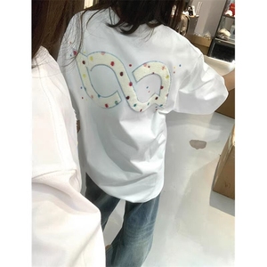 万针全刺绣工艺抖音得物高品质260克重磅纯棉双纱美式高街短袖T恤