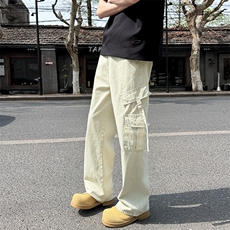 现货！口袋伞兵工装裤男女直筒宽松街头休闲Vintage长裤1220/p58，男装休闲裤，电商B381-2
