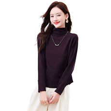 现货长袖打底衫女2025秋冬季新款修身显瘦高级感纯色内搭上衣，女装卫衣/绒衫，浙宝281