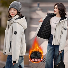 2026冬季新款休闲棉衣短外套，女装棉衣/棉服，红依一坊