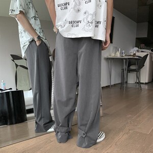 vibe西装裤夏季薄款ins潮流宽松休闲直筒垂感拖地长裤 K1243-P32图片