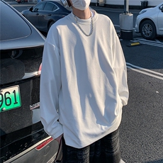 2026春装肌理感男士长袖T恤潮流男袖子纽扣设计W56681/特P35白7，男装T恤，电商A094