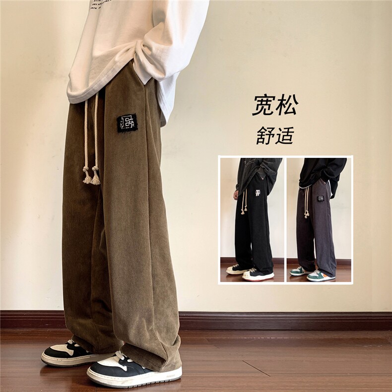 面料成分100涤纶休闲裤男灯芯绒D329-QM536-P50-控68,男装休闲裤,电商D329