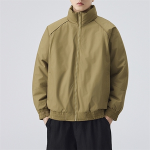 现货美式高街休闲夹克冬季三防立领纯色户外工装加厚棉服外套图片