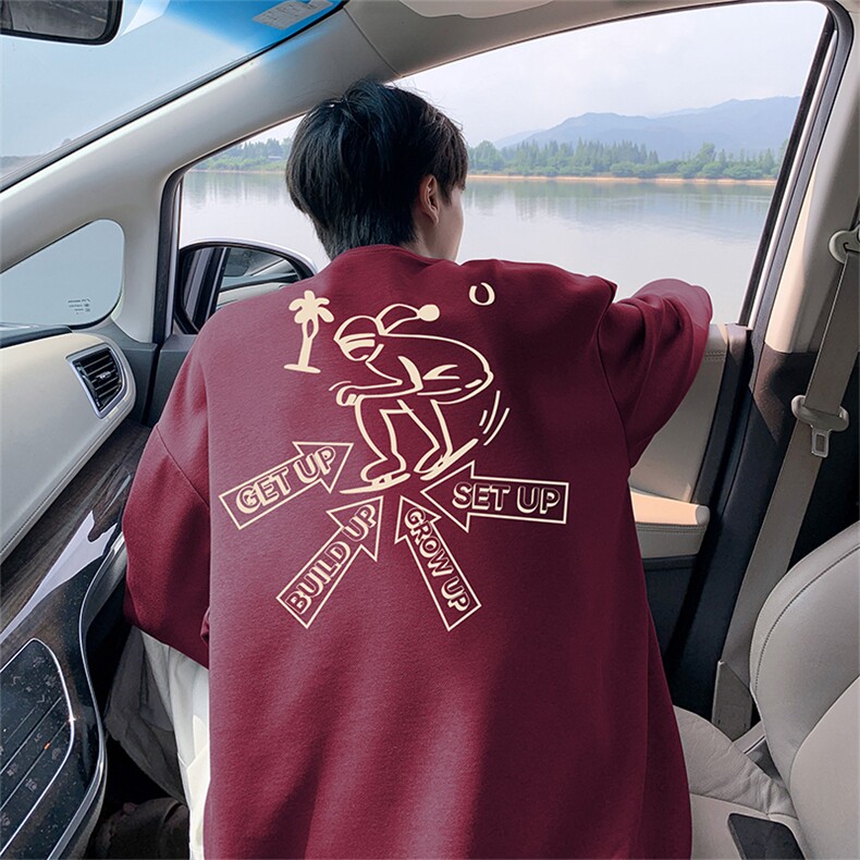抖音品质秋季新款美式高街字母仿棉圆领卫衣wycm3930-特批28控49,男装卫衣,星座605(原A050)