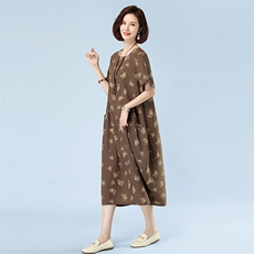 2023夏新品连衣裙小碎花连衣裙宽松大码808款，女装连衣裙，秋牧寒烟
