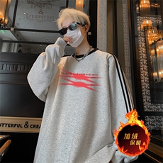 抖音得物供货提供视频秋冬重磅美式宽松织带圆领卫衣0312，男装卫衣，电商A486