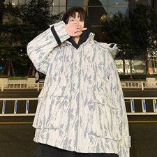 港风迷彩棉衣男冬季休闲宽松棉服外套A090-MY70p145限188，男装棉衣，电商A089-1