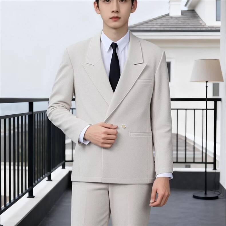 2026春季新款拉链单排扣设计感休闲西装外套男痞帅单件小西服,男装西服套装,星座601-1