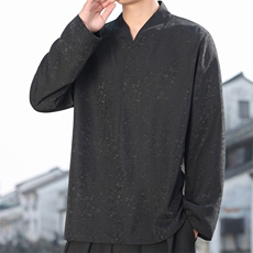 2026春季新款男装新中式立领提花衬衫唐装风上衣C179-P55，男装衬衫，电商B277(原6028)