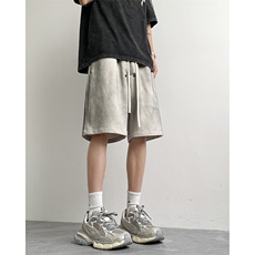 夏季新款重磅高街脏脏短裤大码M~4XLXZ604-DK808-P50控78，男装牛仔裤，星座604