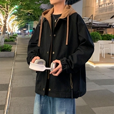新款秋季夹克男工装青少年户外宽松大码外套情侣冲锋衣JK0197-P93，男装夹克，星座308B-2