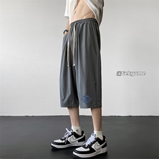 冰丝七分裤男大码速干短裤男五分裤黑地板风格QK72395-P25，男装休闲裤，电商A040