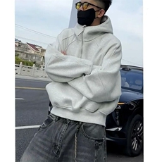 美式半拉链立领卫衣男女秋冬加绒小众解构重磅连帽衫SJ05P51，男装卫衣，星座1112-1