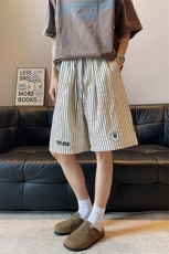 高街日系复古条纹撞色休闲短裤简约宽松夏日百搭裤子K789TP28，男装休闲裤，电商A102B