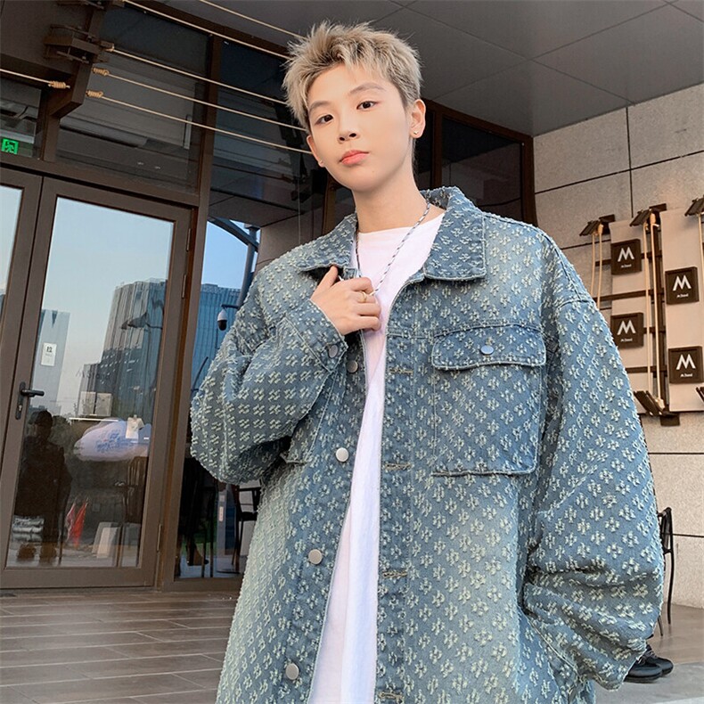 特批P60无差价25春新设计感提花多口袋牛仔服夹克男翻领外套NJ150,男装夹克,电商A001-1