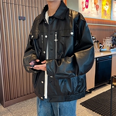 韩版潮流休闲宽松帅气夹克春秋夏季新款皮衣外套男士薄款机车，男装夹克，星座716-2