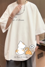 华夫格t恤男短袖男大码五分袖酒店风HT73357-P22，男装T恤，电商A040